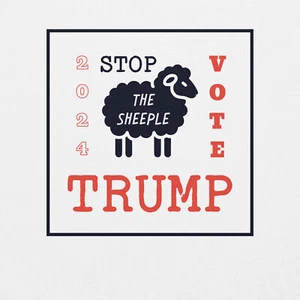 Vote Trump 2024 Stop the Sheeple Election Republican Graphic Sweatshirt - Picture 1 of 14