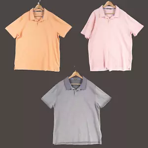 Members Mark Pique Polo Shirt Lot of 3 Mens XXL Orange Pink Gray Cotton Blend - Picture 1 of 16