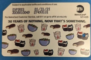 Seinfld 30 yrs of nothing Coffee pot Version, NYC MetroCard-Expired, Mint cond - Picture 1 of 2