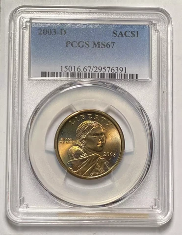 Sacagawea 2003 D PCGS MS-67 Priced for color Cover