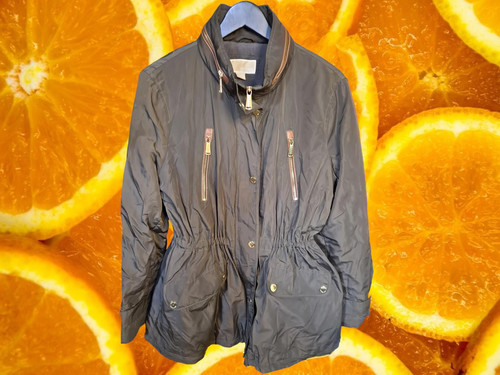 Cappotto verde Michael Kors con cappuccio estraibile e tante tasche taglia XL