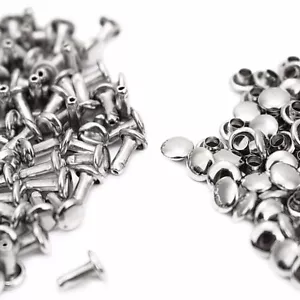 Pkg of 20 Metal ROUND FLAT Rivet Studs 1/2" (12mm) Leather Crafts (5212) Double - Picture 1 of 3