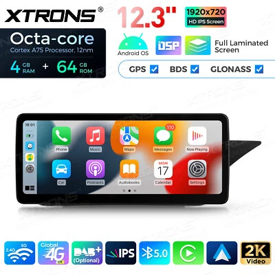12.3" Android 14 Car Stereo GPS Navi 4G WIFI CarPlay DSP For Benz W176 X156 W463 - Image 1 of 4