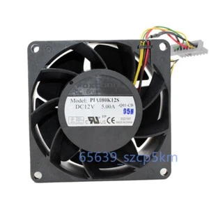 FOXCONN PIA080K12S 12V 5A 60W 8CM 8038 PWM Ball Bearing Server Cooling Fan - Picture 1 of 4