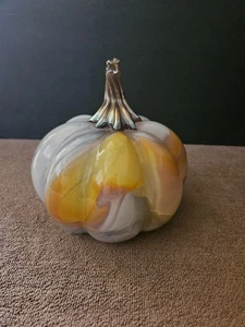 GRAN CRISTAL ARTÍSTICO FIRMADO MULTICOLOR CARNAVAL CALABAZA 6 1/2" por 6 1/2" EXCELENTE - Imagen 1 de 8