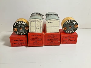 Hornby Series O gauge wagon accessories 2 x containers 2x cable drums all boxed - Picture 1 of 12