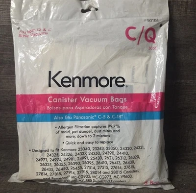 Nuevo Kenmore 50104 Paquete de 8 Bolsas de Aspirador Estilo C o Q Repuesto 5055 Foto 1 de 4