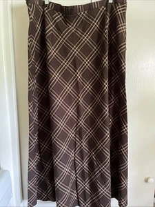 Vntg 90s Brown Plaid Sz 20W Alternative Grunge Dark Academia Punk Maxi Skirt NWT - Picture 1 of 8