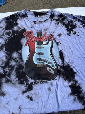 Camiseta Fender Guitar Tie Dye Negra Y Azul Estampado Gráfico 3XL Foto 1 de 3