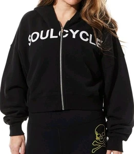 SoulCycle Marissa Damen-Hoodie mit Reißverschluss SCHWARZ GRÖSSE SMALL - 100 % Baumwolle - Bild 1 von 3