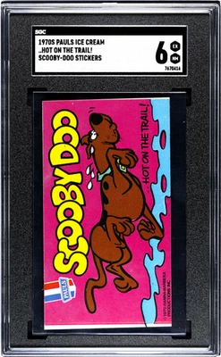 1970s Pauls Ice Cream ..Hot On The Trail! Scooby-Doo Stickers SGC 6 EX-NM - Image 1 of 2