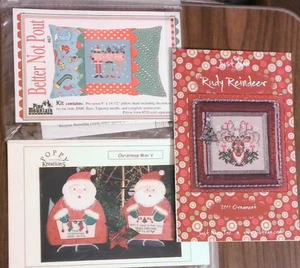 3 cross stitch Better not Pout, Poppy Mini V & Rudy Reindeer Just Nan stitch - Picture 1 of 1