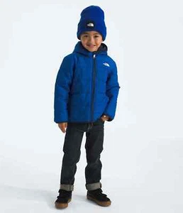 The North Face Reversible Shasta Jacket Kids Blue Fleece Full Zip Hooded JDM2177 - Picture 1 of 8