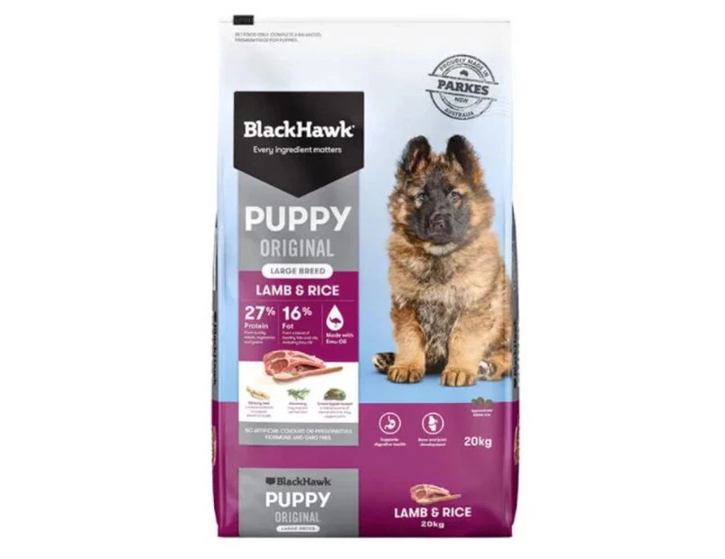 Blackhawk Puppy Large Lamb & Rice 10kg Dry Dog Food Canine Food Feed Nutrition