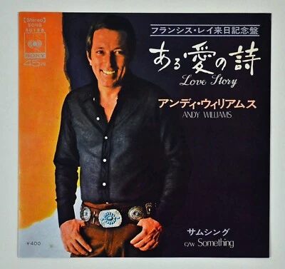 ANDY WILLIAMS Love Story /Something 7" 45 rpm JAPAN Vinyl SONG 80188 - Photo 1/2