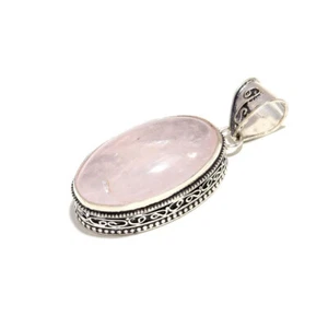 Rose Quartz 925 Sterling Silver Handmade Pendant Beautiful Gifts Jewelry RT-2428 - Picture 1 of 7