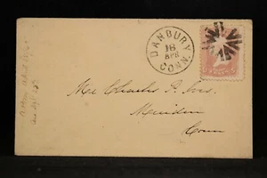 Connecticut: Danbury 1865 #65 Cover, Fancy Cork Cancel, Fairfield Co - Bild 1 von 2