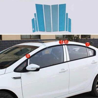 Para Kia Forte K3 2014 2015-2018 Ventana de acero cromado Pilar BC Moldura Cubierta Borde Foto 1 de 4