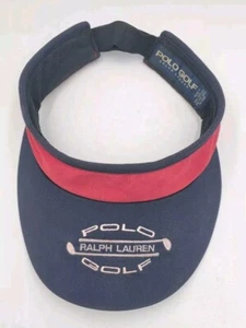 VTG Polo Golf Ralph Lauren Red White Blue Sun Visor Cap USA Adjustable Strap - Picture 1 of 9