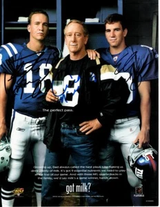 PEYTON ARCHIE and ELI MANNING signed autographed 8.5x11 GOT MILK? photo ad RARE! - Picture 1 of 1