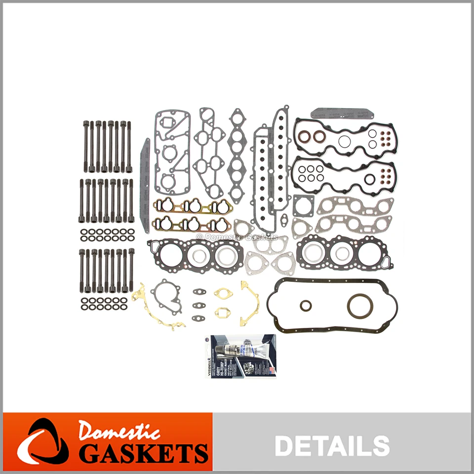 Fits 86-95 Nissan 200SX Maxima Quest D21 3.0L SOHC Full Gasket Set Bolts VG30E - Image 1 of 4