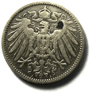1902 A Germany - Empire Mark Silver Coin KM# 14 - Picture 1 of 2