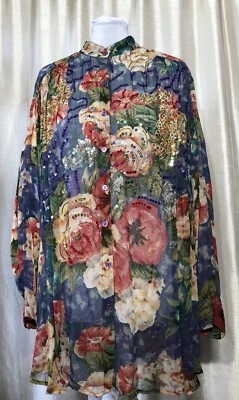 Blusa Judith Ann Plus 100 % rayón con flores Foto 1 de 4