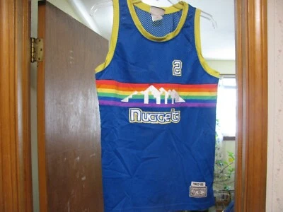 1987 - 1988 ALEX ENGLISH DENVER NUGGETS #2 JERSEY YOUTH SIZE M HARDWOOD CLASSICS - Image 1 of 4