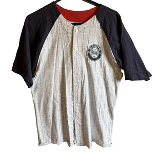 Vintage 80s 90s Authentic Spalding T Shirt Mens Size Large Red White Blue Button - Picture 1 of 12