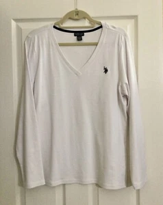 U.S. Polo Assn. Weißes Langarmshirt Damen Größe XL - Bild 1 von 4