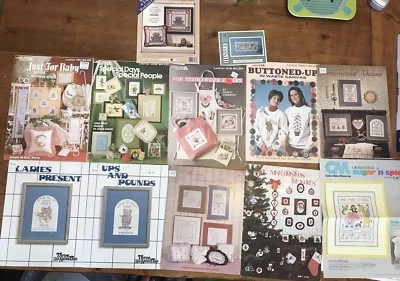 cross stitch patterns lot, 12 piece lot, Christmas, Baby - Image 1 of 4