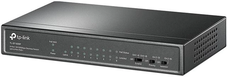 TP-LINK TL-SF1009P 9-Port 10/100Mbps Desktop Switch with 8-Port PoE+ 0160600208 - Image 1 of 1