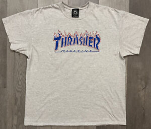 Thrasher Magazine Men’s Gray/Red/Blue Logo T-Shirt - XL