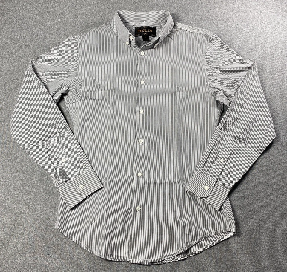 Helix Mens Dress Shirt Gray Stripe Button Down  Long Sleeve Size S - Image 1 of 3