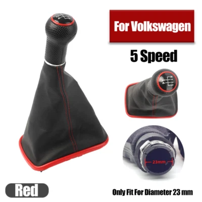 Perilla de cambio de marchas roja de 5 velocidades 23 mm para Volkswagen Jetta Mk4 Golf Bora 1999-04 Foto 1 de 4