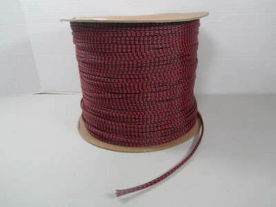 Cable expandible de 1/4" rojo/negro a rayas funda tubo trenzado. Foto 1 de 3