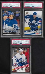 AUSTON MATTHEWS 3 CARD ROOKIE LOT UPPER DECK NHL SUPERSTAR GRADED PSA 10 LOW POP - Picture 1 of 1