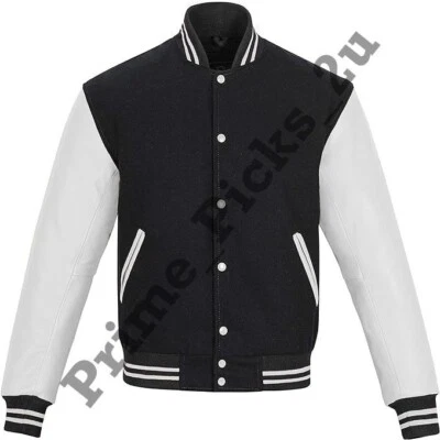 Chaqueta Universitaria Béisbol Letterman Chaqueta – Lana y Cuero Calidad Premium Foto 1 de 2
