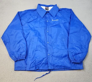 Vtg 90's Windbreaker Jacket Adult Extra Large Blue Snap Coach GRANDMA USA Made - Picture 1 of 9