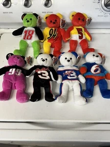 Nascar Speed Beans Auténtico Lote De 7 Osos Incluyendo Dale Earnhardt & Jr Nuevo Con Etiquetas - Imagen 1 de 6