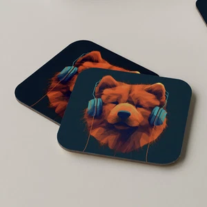Chow Chow Hund Untersetzer Getränke Tee Kaffee Musik Kopfhörer DJ Musik lustig - Bild 1 von 1