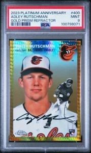 2023 Platinum Anniversary RC Adley Rutschman Gold Prizm Refractor PSA 9 Orioles - Picture 1 of 3