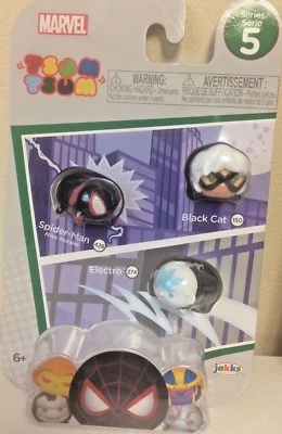 Marvel Tsum Tsum Serie 5 Gato Negro, Spider-Man, Electro, Paquete de 3 NUEVO EN PAQUETE Foto 1 de 2
