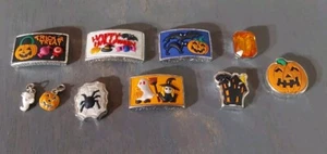 Dijes frontales de goma feliz Halloween para hacer pulseras truco o trato - Imagen 1 de 3
