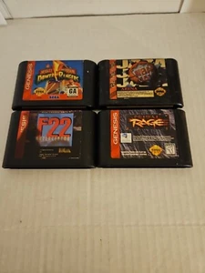 Sega Genesis Vintage Game Lot Of 4 Games,NBA Jam, Primal Rage,Power Ranger,F22 - Picture 1 of 4