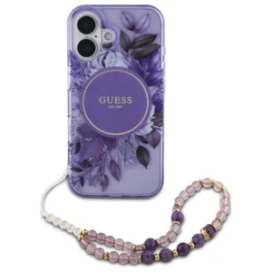 Coque Guess en TPU rigide avec sangle pour Apple iPhone 16 6.1 - violet - Photo 1 sur 4