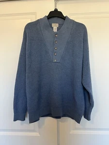 Suéter Pullover Peso Pesado Vintage LL Bean 1/4 Botones Para Hombre Grande EE. UU. - Imagen 1 de 8