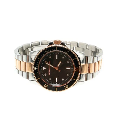 Michael Kors Tatum Women's Rose Gold Silver Crystal Index Bracelet Watch F1210 - Image 1 of 3