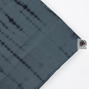 1 Yard Indian Handmade Tie Dye Printed Soft Cotton Fabric Natural Indigo Blue - Picture 1 of 5