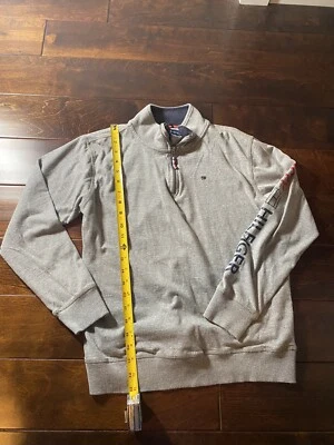Tommy Hilfiger Pullover Suéter Jóvenes Niños Gris Cuello Tortuga Cremallera - L Foto 1 de 4